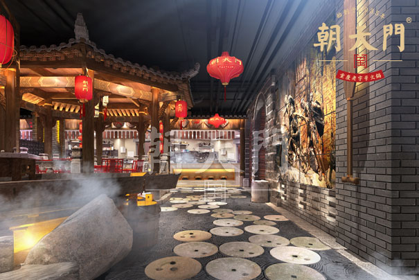 你在朝天門火鍋加盟店吃火鍋，談笑風生